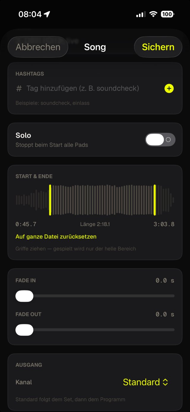 Song-Einstellungen auf dem iPhone